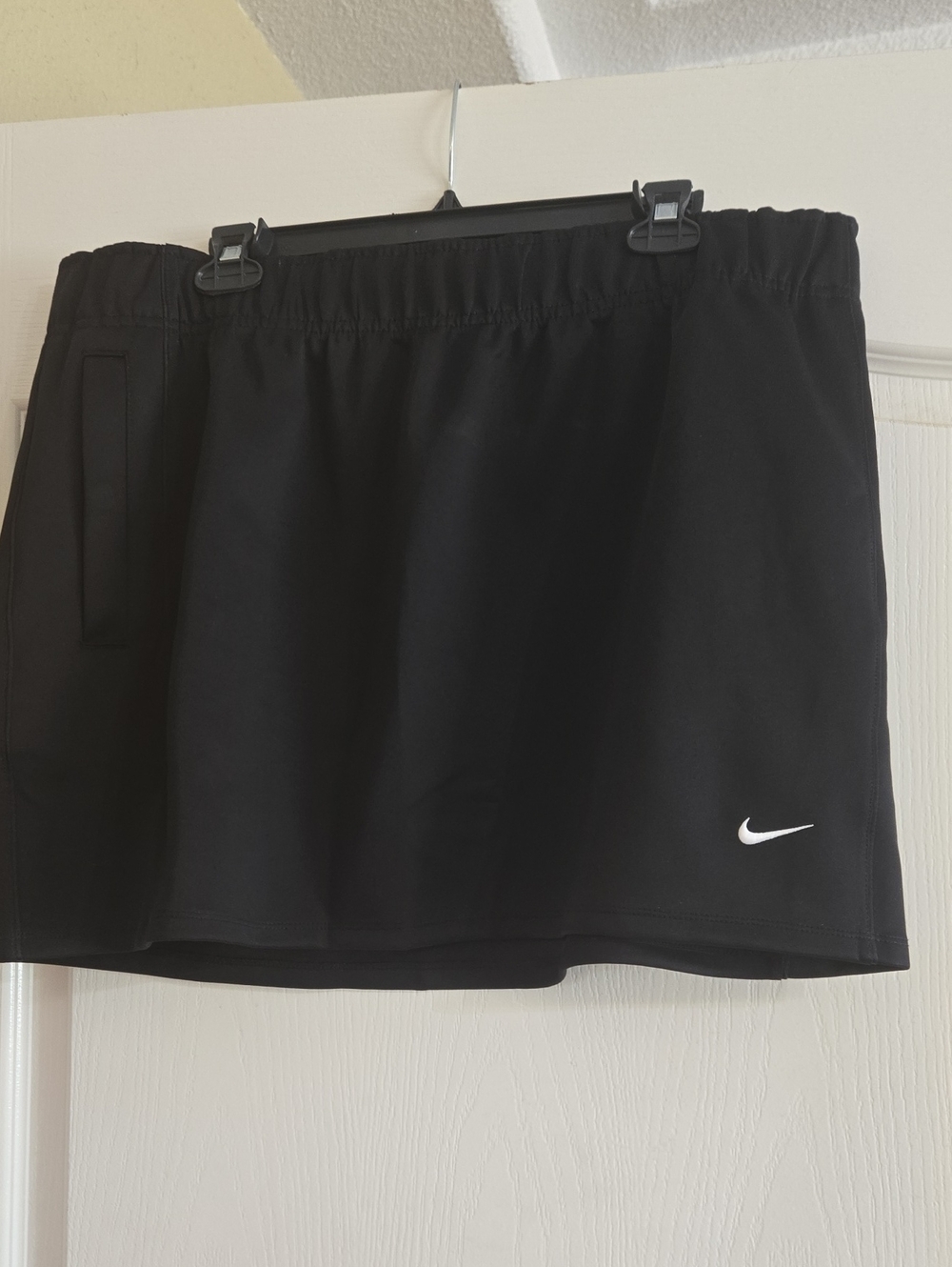 Nike Black Women's Athletic Skort with White Swoosh NWT